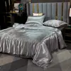 Amazon Conjunto de Color Sólido Imitación Seda, Conjunto de Dormir Suave como la Seda, Conjunto de Cuatro Piezas de Hielo de Seda Lavable, Conjunto de Cuatro Piezas Refrigerante al por Mayor