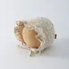 Chapéu infantil estilo coreano para primavera e outono, touca com proteção de fontanela estilo princesa para bebês meninas, chapéu à prova de vento estilo palácio para bebês pequenos