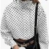 Camisa de Manga Larga con Lunares Nueva Transfronteriza Europea y Americana 2026 para Mujer, Top Casual de Moda Holgado, Artículo Popular de Comercio Exterior