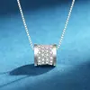 Pingente Transfronteiriço em Prata S925 com Diamantes Inteiros e Corrente para Clavícula para Mulheres, Colar em Moissanita em Forma de Cintura, Moderno e Elegante, Acabamento Requintado, Alta Qualidade
