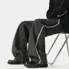 Pantalones Casuales de Pierna Ancha Rayados de Alta Gama para Hombre Estilo Old Money Americano, Otoño 2026, Pantalones de Tela Rayada de 420g