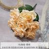 Ramo de rosas de esquina simuladas de 7 cabezas, flor de boda, flor de seda artificial de alta gama, adornos, flor decorativa para sala de estar, venta al por mayor