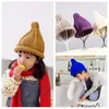 Sombreros Europeos, Americanos, Japoneses y Coreanos Transfronterizos, Gorros de Punto para Hombre, Sombreros de Lana, Sombreros de Borde Enrollado, Gorros de Chupete, Espalda para Mujer Padre-Hijo, Gorros de Aguja para Niños