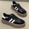 Zapatos de Entrenamiento de Cuero para Mujer 2025 Nuevo Otoño Zapatos Blancos de Suela Gruesa Zapatillas Deportivas Casuales de Nicho Retro