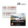 Conjunto de Tinta Aquarela em Tubo 24 Cores 6ml Transfronteiriço Tinta para Arte Graffiti Infantil Pintura à Mão Lavável