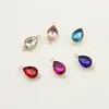 Dentro cravejado 10*14mm fundo pontudo I cristal gota d'água DIY acessórios feitos à mão liga anel duplo anel de conexão brincos