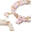 Pulsera de Cristal Imitación Jade Esmaltado Mariposa para Niños Pulsera de Cuentas Verano Niñas Puesto de Guardería