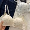 Ropa interior japonesa sin marcas para mujer, sujetador de una pieza con escote fruncido y grande, anticaída, de una pieza, para niñas
