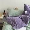 Nuevo Juego de Cuatro Piezas de Algodón Puro Teñido en Hilo Lavado Terciopelo de Leche 2025 - Ocaso Juego de Sábanas de Cama 1.5m