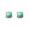 Pendientes Cuadrados de Azúcar Tendencia en Tiktok con un Toque de Lujo, Collar con Colgante de Piedra Natural, Cadena para Clavícula, Pendientes de Lujo Ligero de Moda