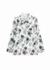 Camisa Estampada Feminina Plus Size Estilo Fresco Manga Longa Solta para Mulheres com Visual Maduro e Elegante - Primavera e Outono 2026