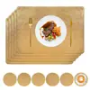 Amazon Cuadrado Cuero Agrietado Doble Cara Mantel de Mesa Impermeable Resistente al Desgaste Aislante Restaurante Personalizado Venta al por Mayor Posavasos