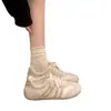 Zapatos de suela gruesa estilo alemán para mujer, zapatos blancos, novedad de otoño 2026, malla transpirable, zapatillas casuales, zapatos deportivos versátiles retro