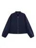 Chaqueta Bomber Casual Versátil de Personalidad Nueva Moda Simple para Mujer Fronteriza Europea y Americana Za