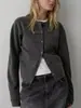 Cárdigan de suéter de alta gama estilo francés para mujeres petite, top corto de capa interior de lana nueva, moderno