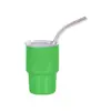 Taza mini de acero inoxidable de 3 oz para licores, taza de coche portátil, taza de café con pajilla de vacío para sublimación