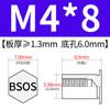 Yishenglong Pernos Remachables para Agujero Ciego de Acero Inoxidable Tuercas Remachables Placa de Presión Hexagonal Rosca Bsos-M3M4