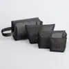 Bolsa de Maquillaje de Malla Negra de Nailon Extra Gruesa Pequeña Portátil Multifuncional para Mujeres Bolsa de Almacenamiento para Cuidado de la Piel Bolsa para Lápiz Labial y Maquillaje
