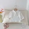 Camiseta Infantil de Manga Longa Primavera & Outono Novas Blusas para Bebê Menina Bebês e Crianças Pequenas Moda Gola Alta Meia Roupas Infantis Moda Segunda Pele