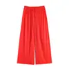 Conjunto Europeu e Americano de Roupas Femininas Transfronteiriças Aliexpress Mais Vendido Tecido Amassado Top de Gola Halter + Calça de Perna Larga com Amarração
