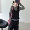 Conjunto de Otoño para Niñas 2026 Nuevo Estilo Conjunto de Dos Piezas Falsas de Top y Pantalones de Pierna Ancha para Niños Mayores, Elegante Conjunto de Dos Piezas de Principios de Otoño