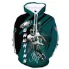 Moletom com Capuz Série de Futebol NFL Chiefs Impressão 3D Esportivo Solto Capuz Personalizado Moletom com Capuz
