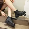 Botas Martin cálidas con suela gruesa y forro de felpa para mujer, nuevo modelo otoño/invierno 2026, plataforma con suela de punta ancha, botas de algodón versátiles para personas menudas