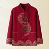 Suéteres de Otoño e Invierno para Mujeres Mayores, Nuevos Trajes Tang Estilo Chino, Atuendos Festivos para Bodas de Abuela, Abrigo del Año del Zodiaco de la Esposa