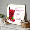 Paneles decorativos personalizables para espacio de comedor de verano, arte de pared cuadrado de 20/30 cm, pinturas de hierro, decoración del hogar estilo natural