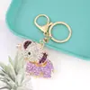 Llavero Popular Transfronterizo de Elefante de Dibujos Animados con Pedrería Colgante para Llave de Coche Mochila Regalo Pequeño Animal Elefante Venta al por Mayor