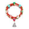 Pulsera de copo de nieve de árbol de Navidad de cerámica suave con cuentas de arroz navideñas de moda europea y americana transfronterizas en stock al por mayor