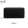 Nueva cartera tejida con patrón RFID transfronteriza para mujer, billetera larga multi-compartimento para libreta de ahorros, bolso de mano vintage de gran capacidad