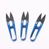 Tijeras de hilo en forma de U de acero inoxidable para el hogar Tijeras de resorte para punto de cruz tijeras para hilo de pescado tijeras de costura tijeras pequeñas de colores venta al por mayor