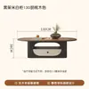 Mesa de centro oval de nogueira para uso doméstico na sala de estar, mesa de chá de designer francês para apartamento pequeno, luxo leve, retrô vintage de alta qualidade