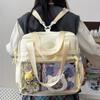 Bolsa de Hombro de Mano para Estudiante de Chica Linda Estilo Japonés Transparente para Pins Bolso de Dolor Mochila Cruzada de Gran Capacidad para Mujer