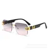 Gafas de Sol sin Marco Transfronterizas Europeas y Americanas Serie H-standard Gafas de Sol de Moda Gafas de Sol para Hombre Gafas de Sol para Viaje