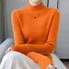 Suéter top moderno, versátil y cómodo, tejido de lana sin costuras, capa interior de lana pura, acanalado, corte ajustado y adecuado como capa base para mujer.