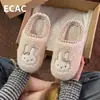Chinelos de Algodão com Desenho de Coelho para Mulheres, Novo Modelo de Inverno 2026, Uso Doméstico Interno, Forrados com Fleece, Quentes, Antiderrapantes, Chinelos de Algodão para Senhoras