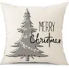 Juego de Fundas de Almohada Transfronterizas para Navidad Europea y Americana, Funda para Cojín de Sofá de Sala de Estar, Funda para Almohada de Cintura con Reno Papá Noel Árbol, Suministro de Fábrica