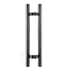 Manija de Puerta de Vidrio, Manija Angulada de Acero Inoxidable Montada Lateralmente, Color Negro Titanio Dorado Rosa, Manija Desplazada para Puertas sin Marco, Manija de Puerta de Madera