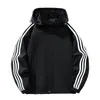 Chaqueta con capucha de tres rayas para hombre para primavera y otoño, cortavientos deportivo casual delgado, chaqueta cortavientos, prenda de comercio exterior