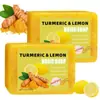 Sabonete de Banho Turmeric ROZINO Transfronteiriço Hidratante Controle de Oleosidade Limpeza Profunda Hidratante Sabonete de Ácido Kojico Limão