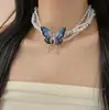 Collar de Cuentas con Esmalte de Gota de Mariposa Francesa Super Hada Diseño Nicho Moda Elegante Primavera y Verano Especia Dulce Estilo Cool Collar