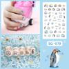 Fornecimento transfronteiriço de novos adesivos de unhas com glitter à prova d'água, adesivos de inverno à prova d'água, decalques de unhas infantis pequenos e frescos, flocos de neve