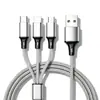 Cable de Carga Rápida de 2A 3 en 1 Multicolor de Nylon para Teléfono, Cable de Datos Uno a Tres con Cabezal de Aleación, Cable de Regalo con Logo