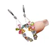 Venta al por mayor de fábrica Pendientes Populares de Turmalina Natural con Incrustaciones de Plata S925 Piedra Principal 3*5 Joyería de Lujo Directamente de Fábrica