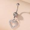 Amazon moda europea y americana anillo para el ombligo de diamante en forma de corazón comercio electrónico transfronterizo superventas joyería para piercing corporal en stock al por mayor