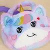 Nova Bolsa de Ombro de Pelúcia Unicórnio Olhos Grandes Bolsa Transversal para Meninas Bolsa de Mão Fofa Pequena Princesa Presente Infantil