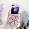 Capa de pelúcia com flor de malha para outono e inverno para celular Samsung ZFlip5 zflip3 tela dobrável capa protetora peluda