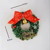 Decoración Navideña Círculo de Hierba sin Poste Suministros de Decoración Campanas Frutas Lazos Accesorios de Decoración para Árbol de Navidad